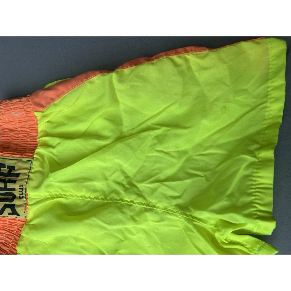 Vintage Wes Raise Surf Company Boy Shorts Boxing Yellow Nylon Retro Size 10‎